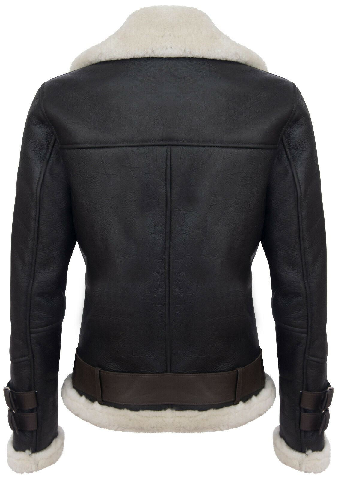 Mens Winter Sheepskin Leather Biker Jacket-Hayle