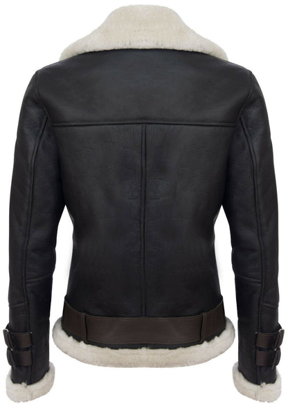 Mens Winter Sheepskin Leather Biker Jacket-Hayle