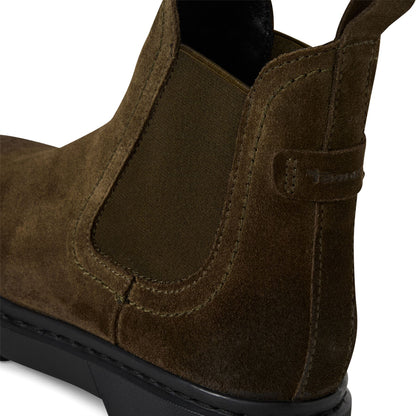 Tamaris Womens Olive Green Suede Leather Classic Chelsea Ankle Boots