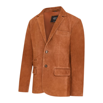 Mens Slim Goat Suede Italian Blazer Jacket-Somero