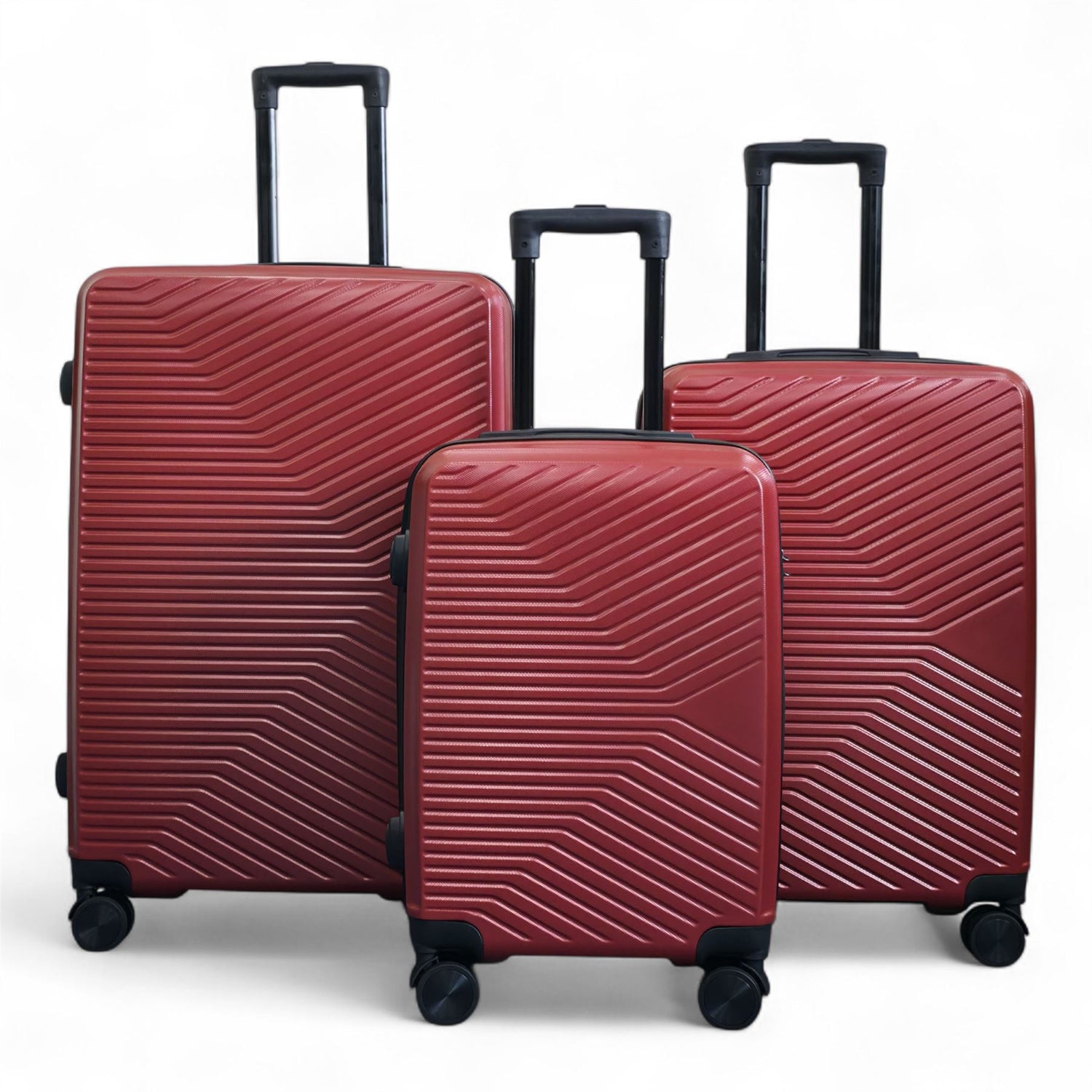 Junee Set of 3 Hard Shell Suitcase in Red