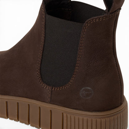 Tamaris Womens Brown Leather Chelsea Ankle Boots - 25403-43
