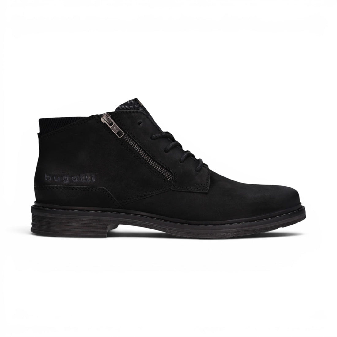 Bugatti Mens Black Leather Lace-up Chukka Ankle Boots - Rigalo Evo C30
