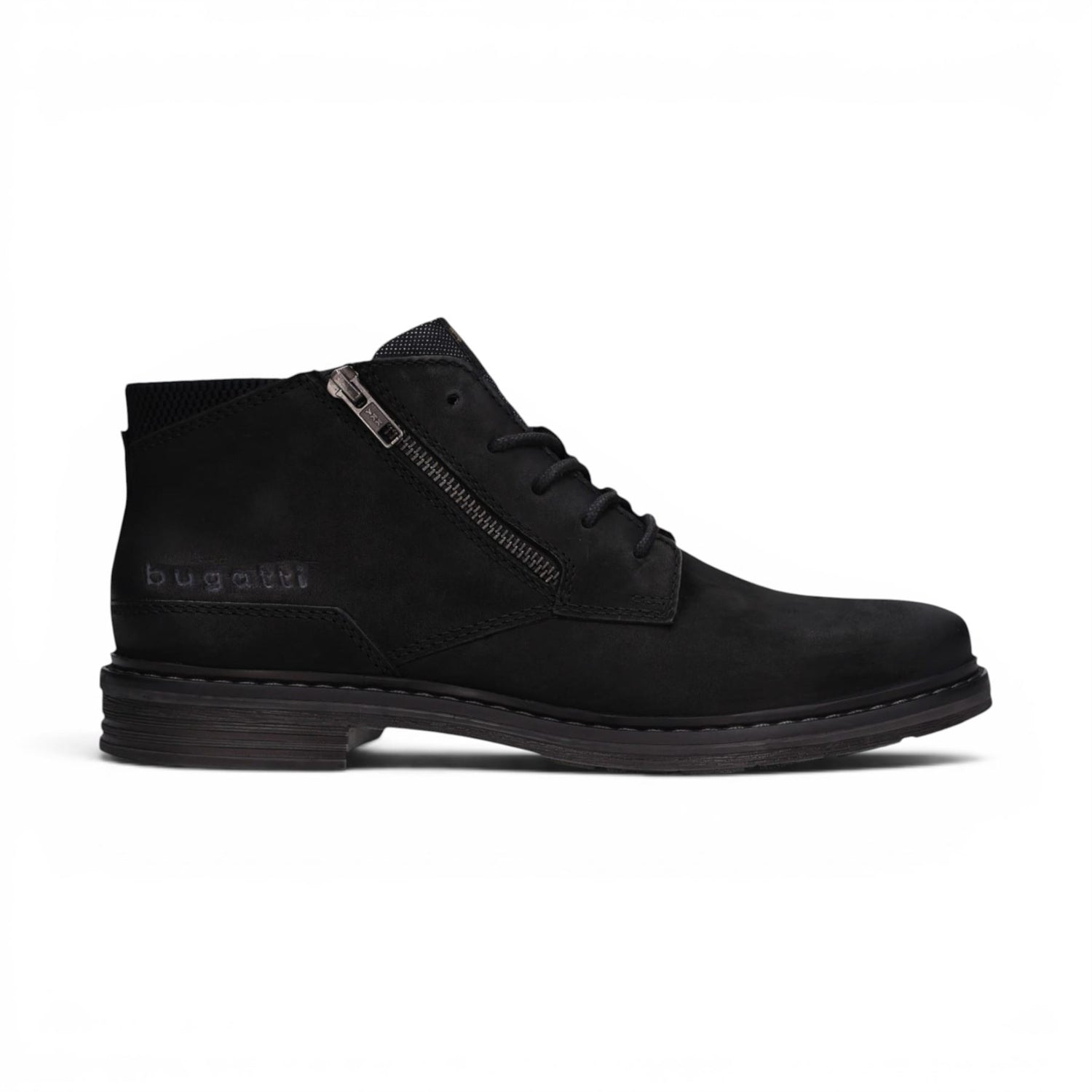 Bugatti Mens Black Leather Lace-up Chukka Ankle Boots - Rigalo Evo C30