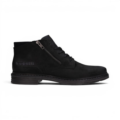 Bugatti Mens Black Leather Lace-up Chukka Ankle Boots - Rigalo Evo C30