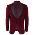 Mens Burgundy Velvet Dinner Tuxedo Suit Jacket Blazer - Upperclass Fashions 