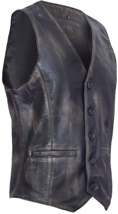 Mens Classic Leather Waistcoat-Grantham