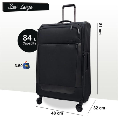 Blountsville Large Soft Shell Suitcase in Black