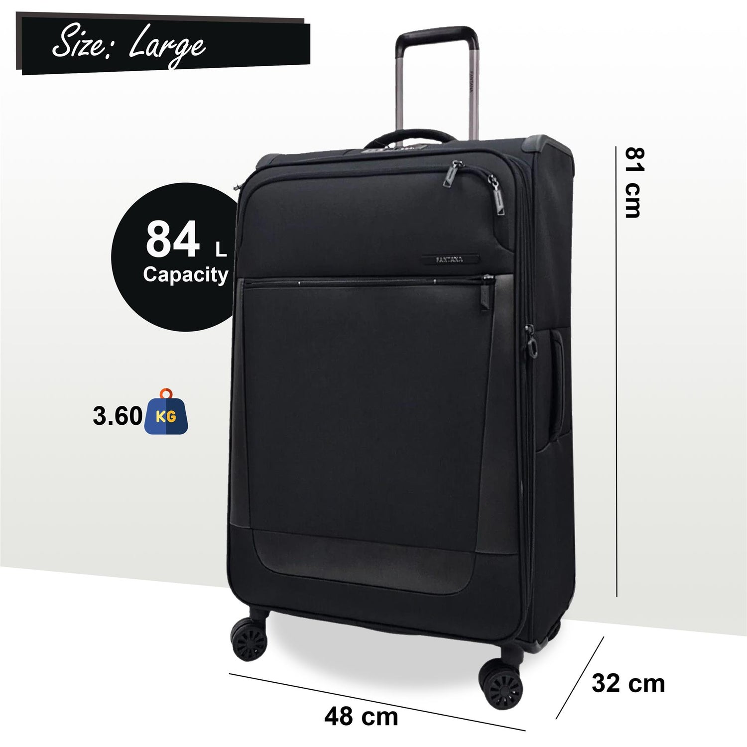 Lightweight 4 Wheel Luggage Suitcase