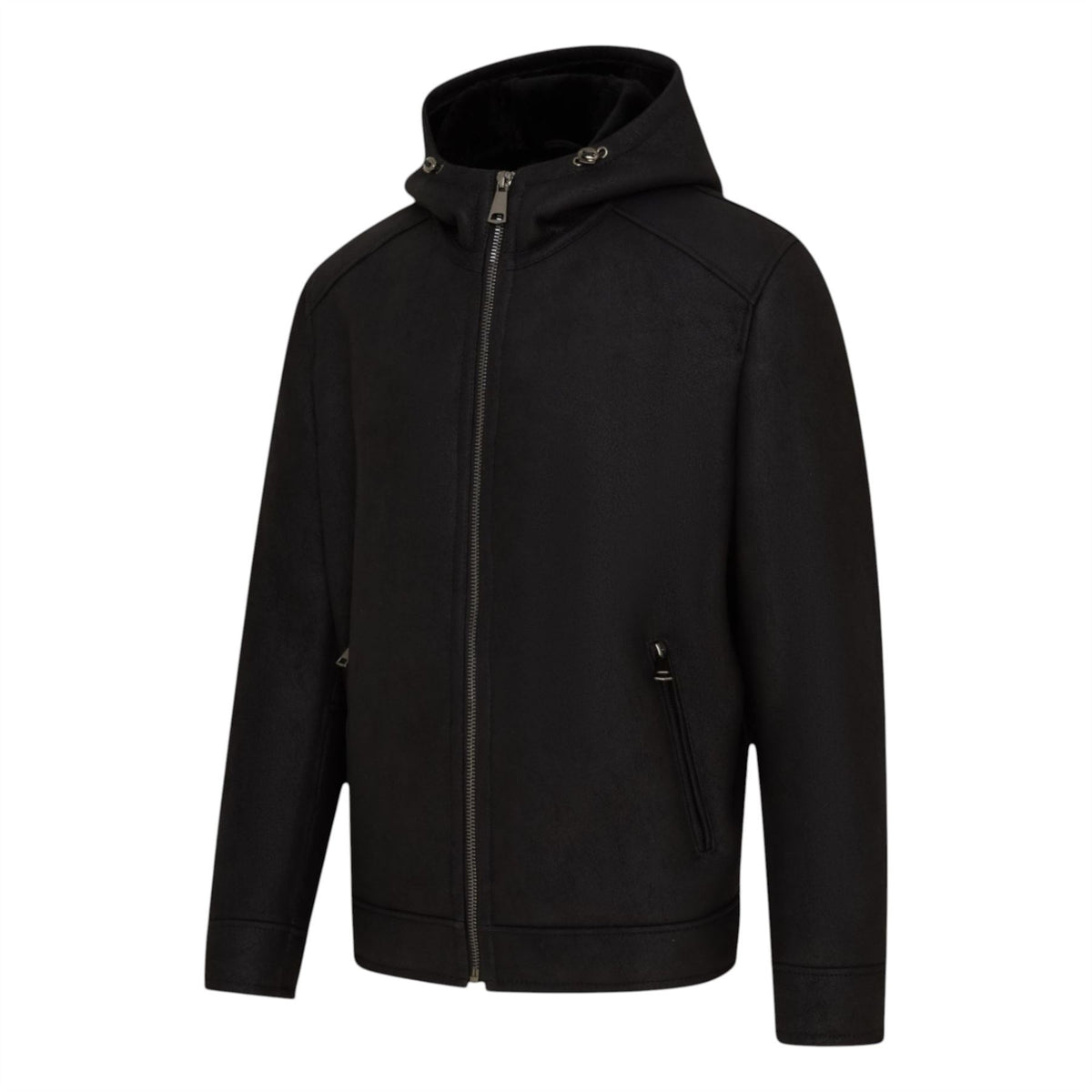 Mens Sheepksin Hooded Shearling Bomber Jacket - Benalla