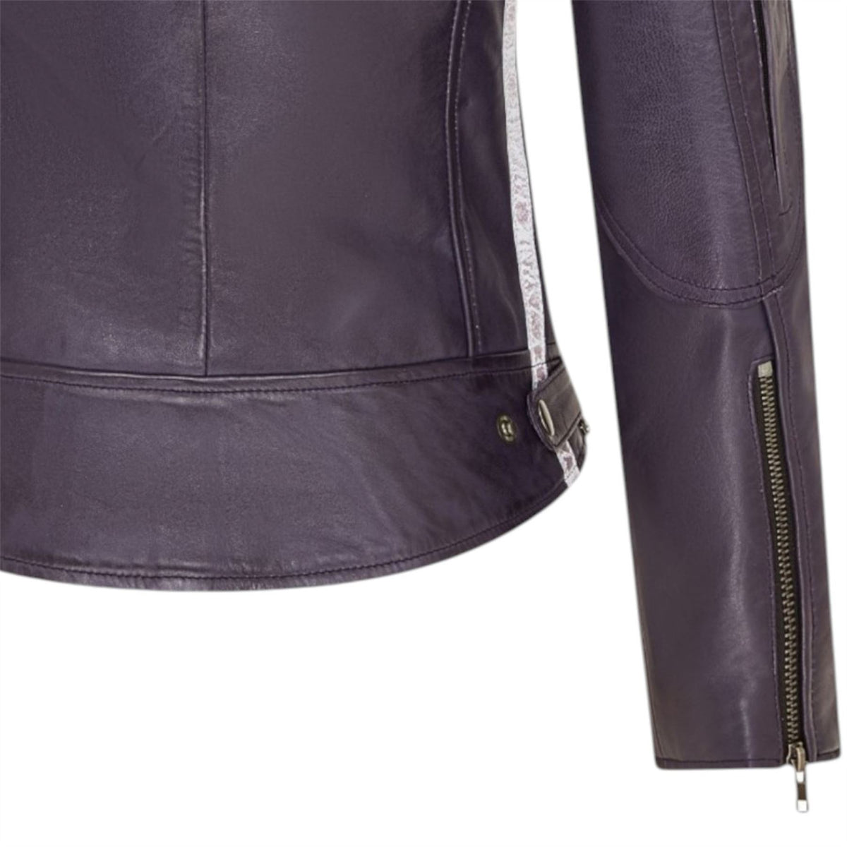 Womens Biker Racing Badges Leather Jacket-Eastleigh