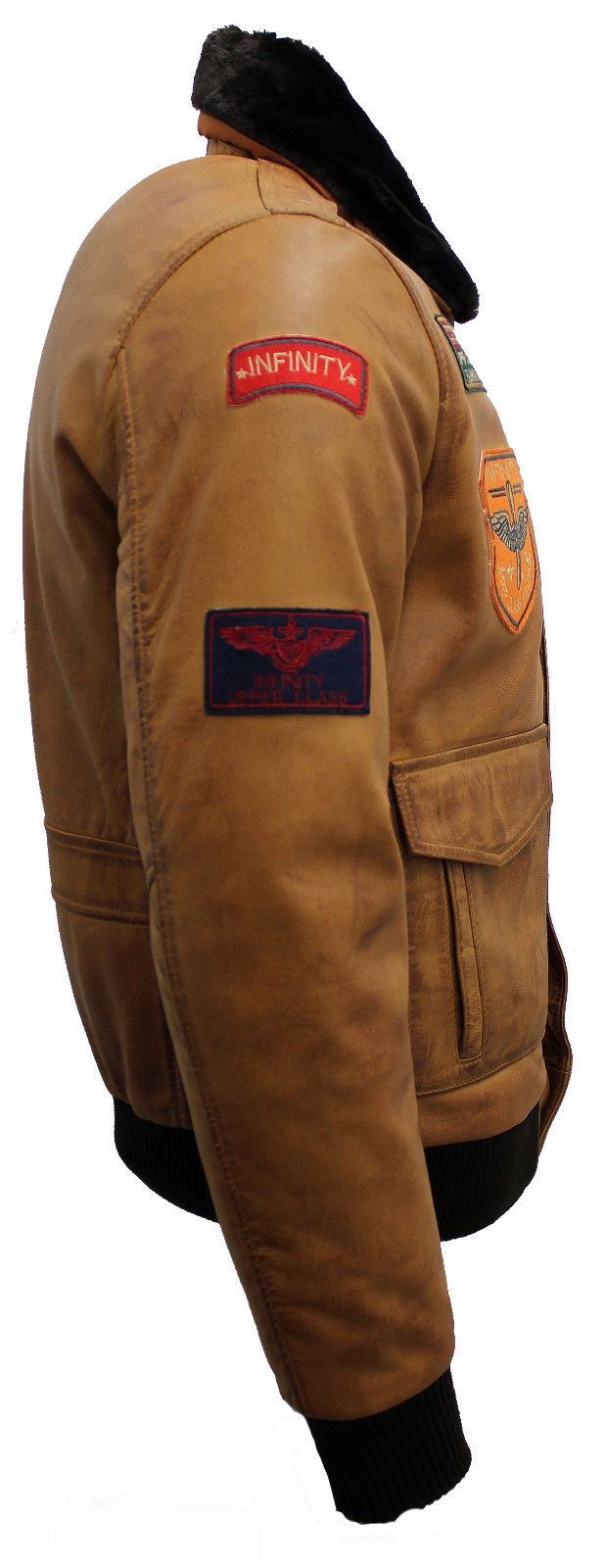Mens Nappa Leather Bomber Jacket-Colburn in Tan