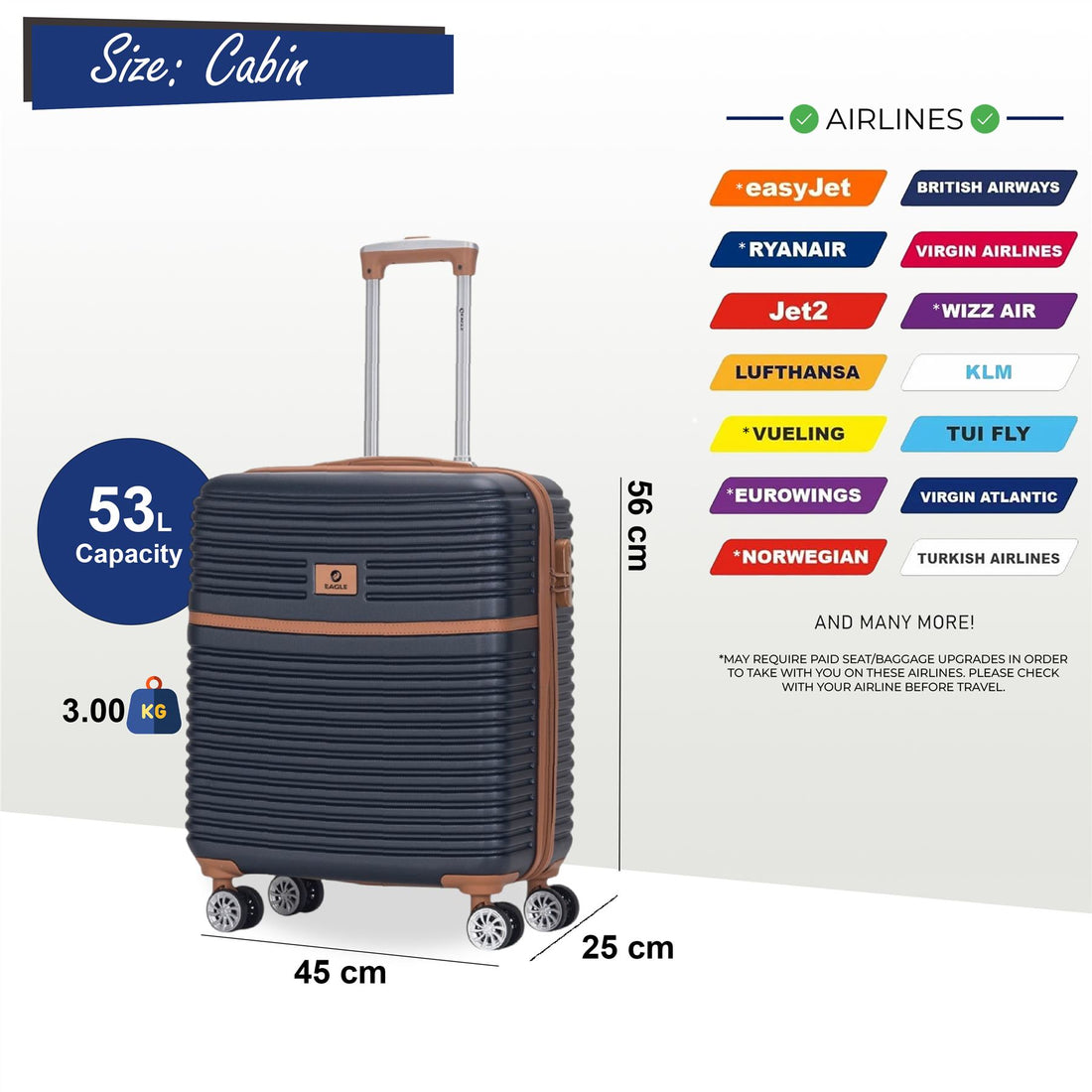 Koga Cabin Hard Shell Suitcase in Navy