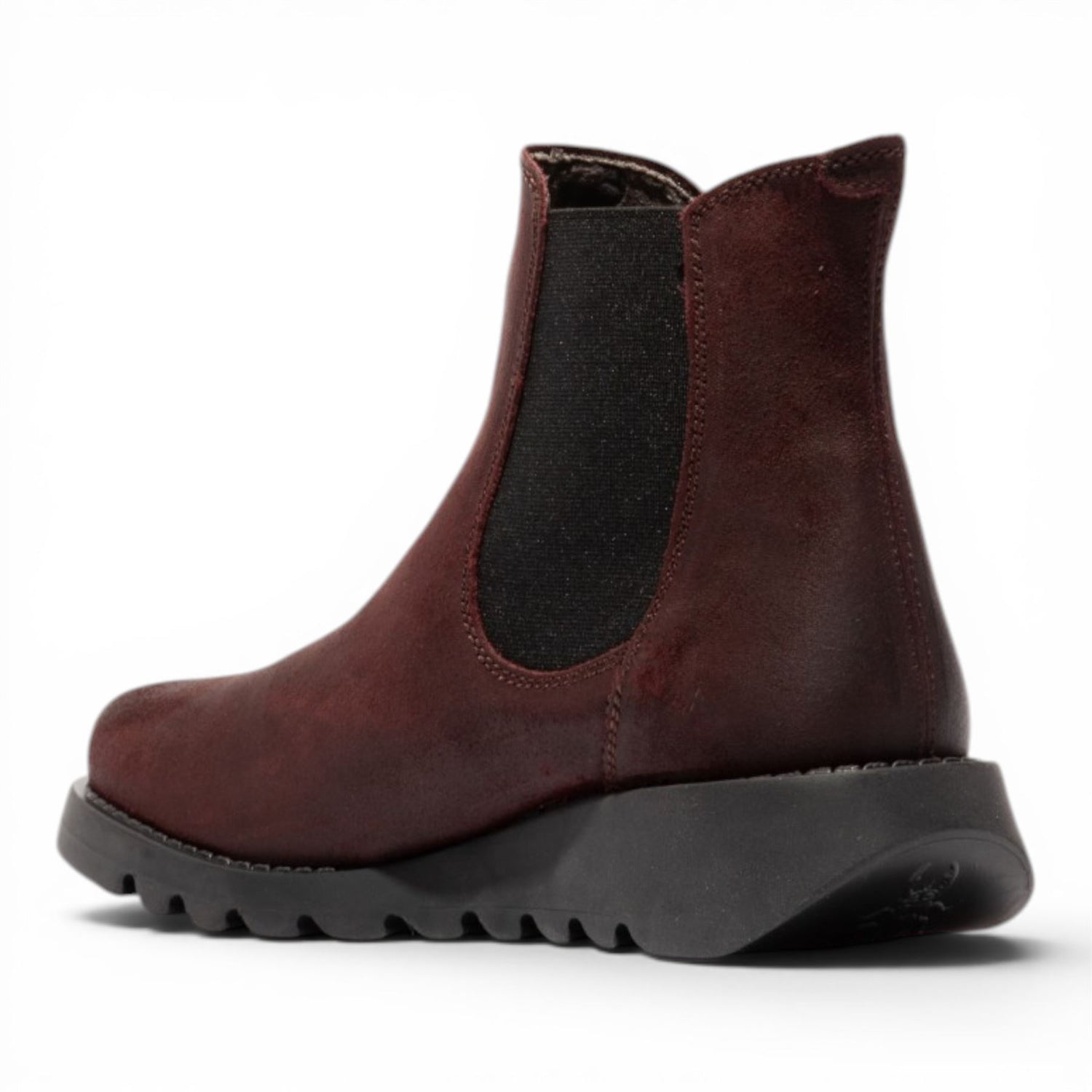 Fly London Womens Burgundy Chelsea Suede Leather Ankle Boots - SALV195