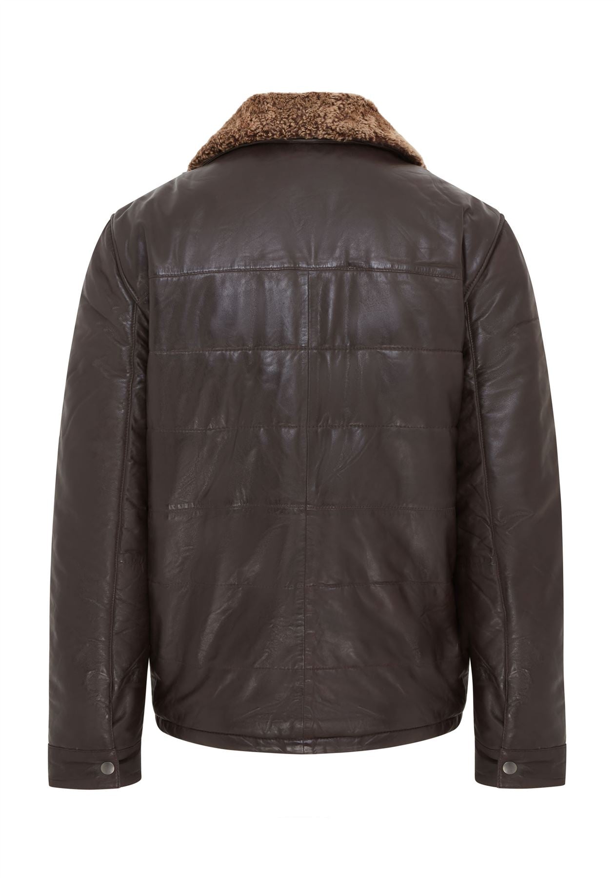 Mens Leather Puffer Quilted Jacket - Farsund