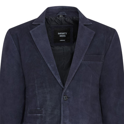 Mens Slim Goat Suede Italian Blazer Jacket-Somero