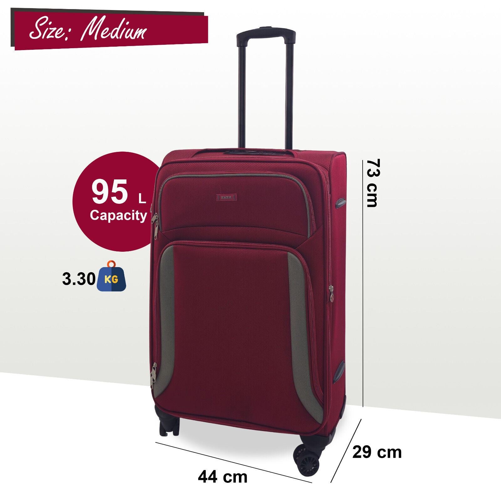 Ashland Medium Soft Shell Suitcase in Burgundy
