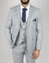 Mens IM2 Classic Plain Light Grey 3 Piece Suit - Upperclass Fashions 