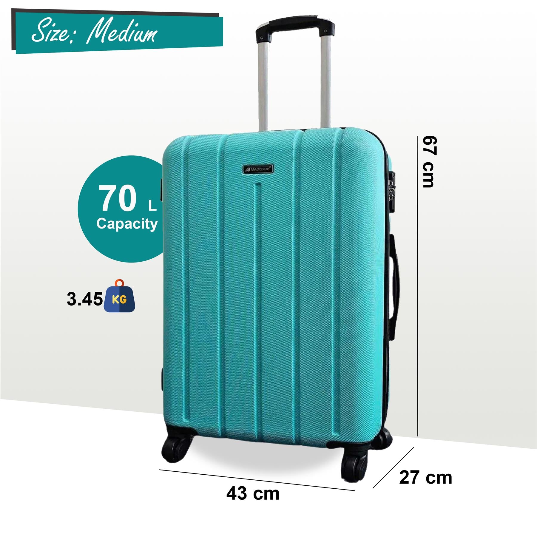 Castleberry Medium Hard Shell Suitcase in Teal