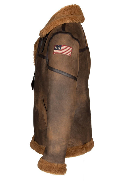 Mens Antique B3 Sheepskin Vintage Jacket-Hinckley