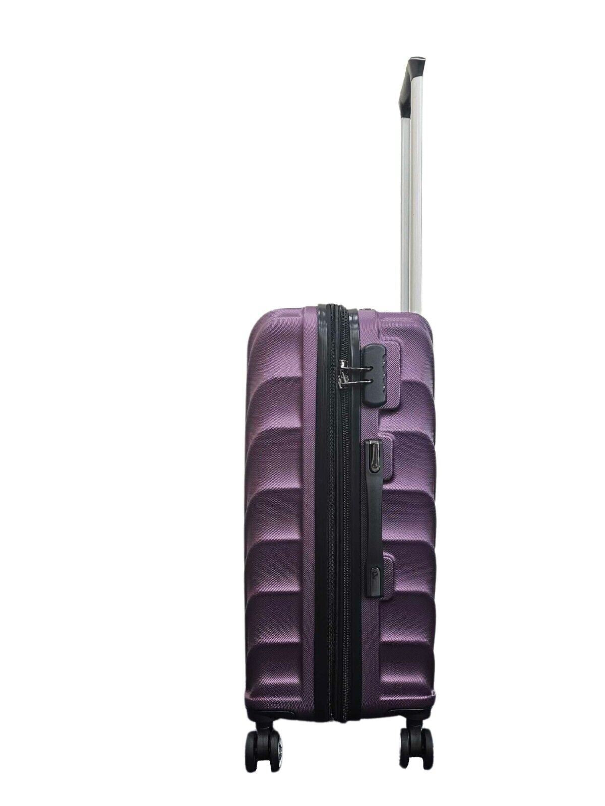 Strong Purple Hard shell Suitcase 4 Wheel ABS Lightweight Cabin Luggage
