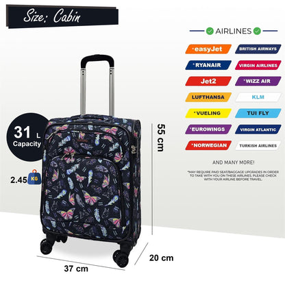 Lightweight Cabin 8 Wheel Luggage Travel Soft Bag
