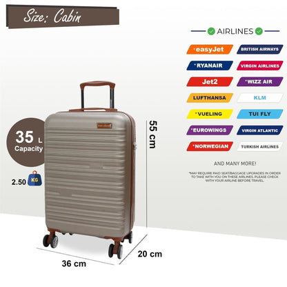 Armidale Cabin Hard Shell Suitcase in Champagne