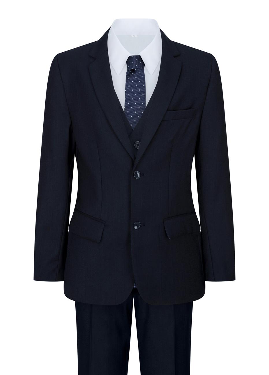 Boys 5 Piece Navy Blue Classic Suit