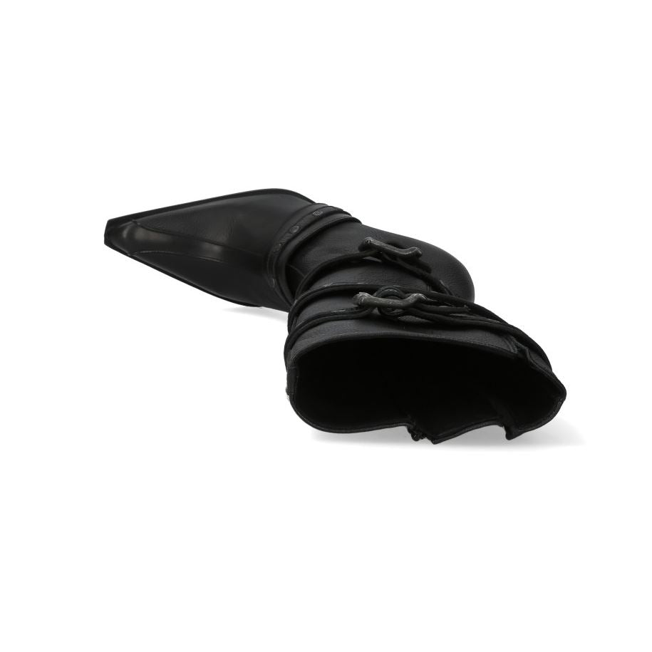 New Rock Womens Black Leather Gothic Knee-High Heeled Boots - M-9029-C10
