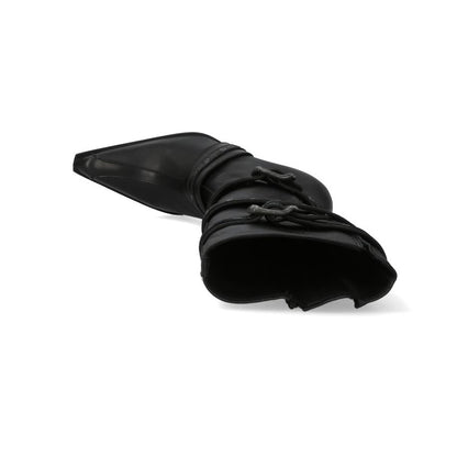 New Rock Womens Black Leather Gothic Knee-High Heeled Boots - M-9029-C10