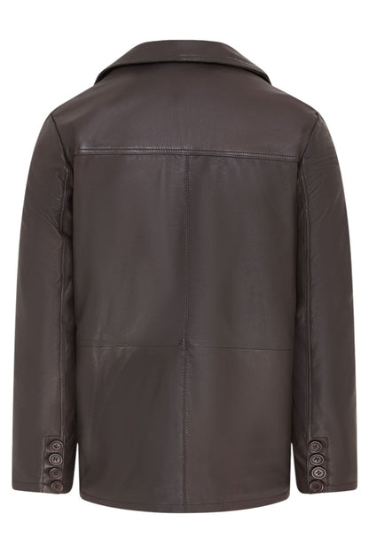 Men’s 4 Button Italian Leather Blazer Jacket - Loxton