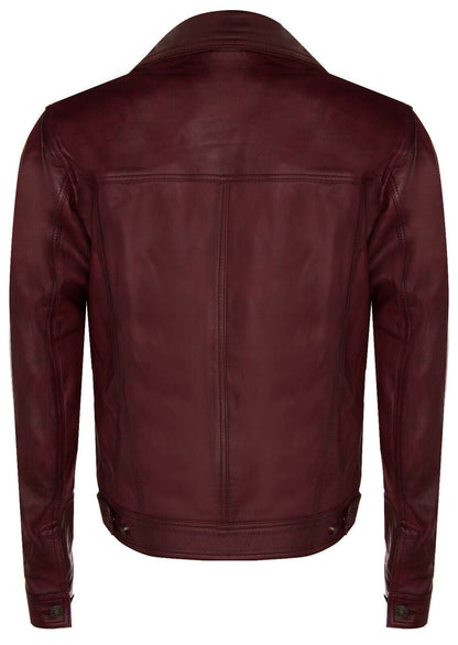 Mens Leather Trucker Jacket-Dartford
