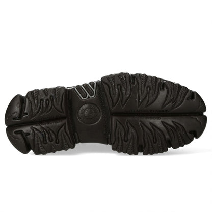 New Rock M-106-C194 Brown Flame Leather Gothic Ankle Platform Boots