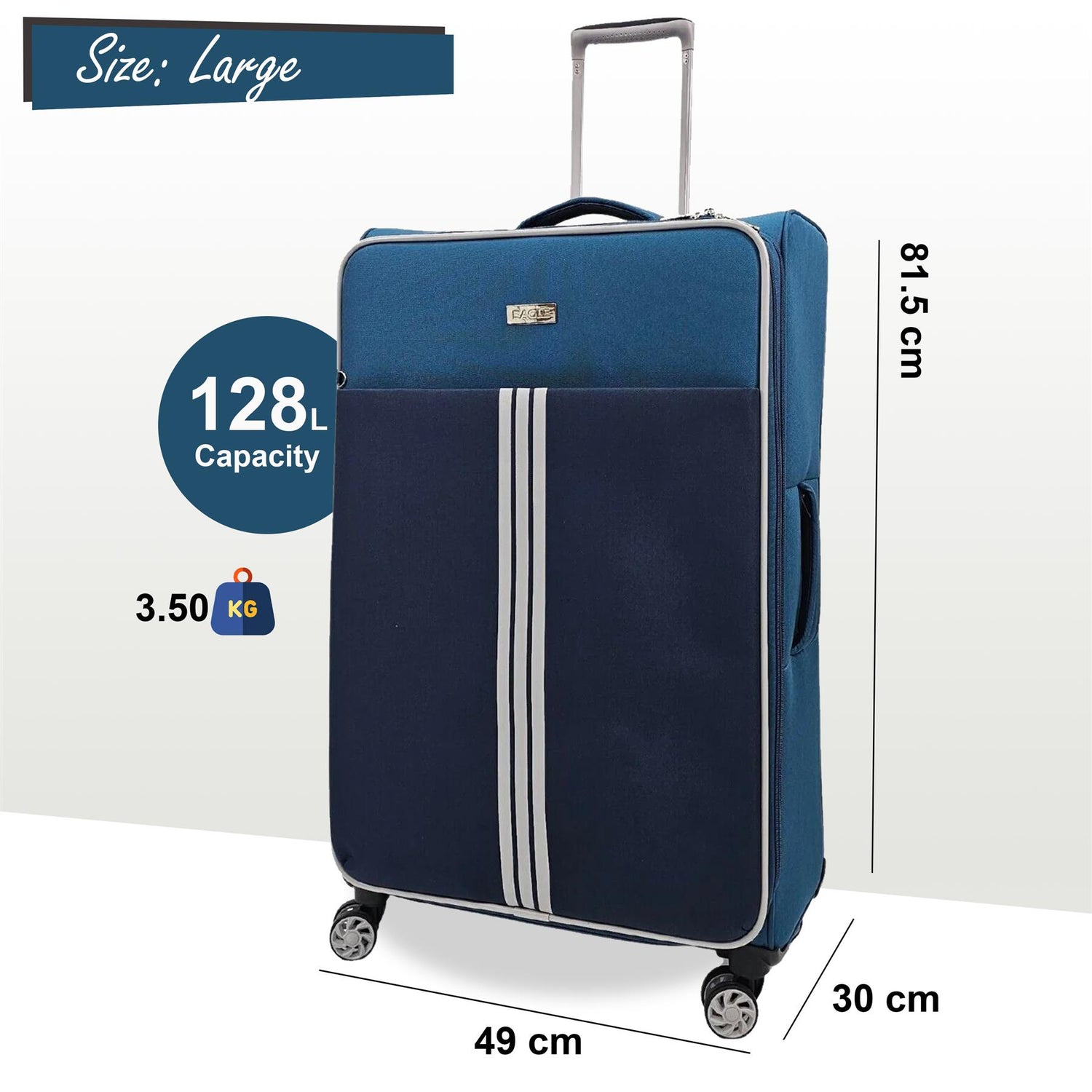 Beaverton Large Soft Shell Suitcase in Teal