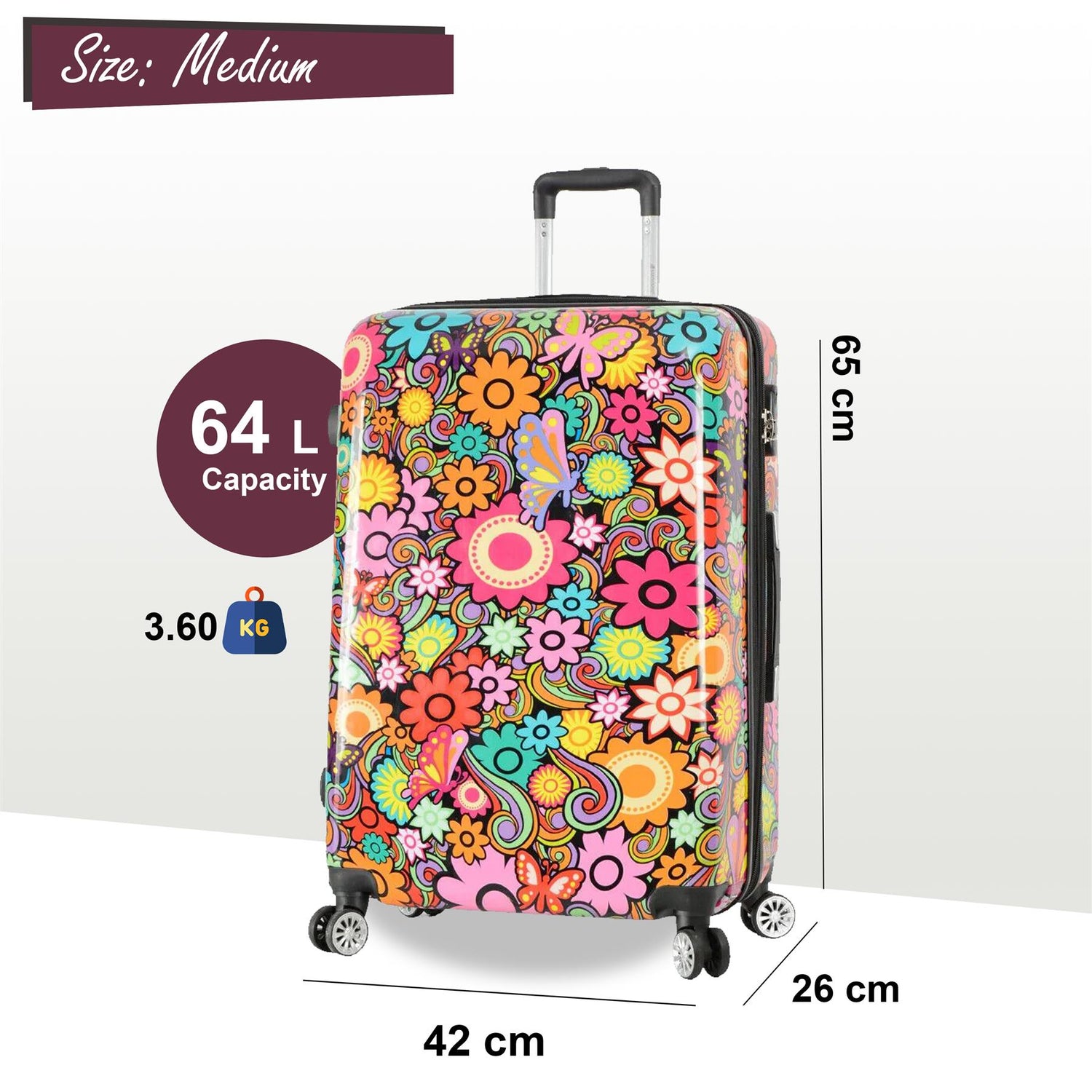 Chelsea Medium Hard Shell Suitcase in Flower