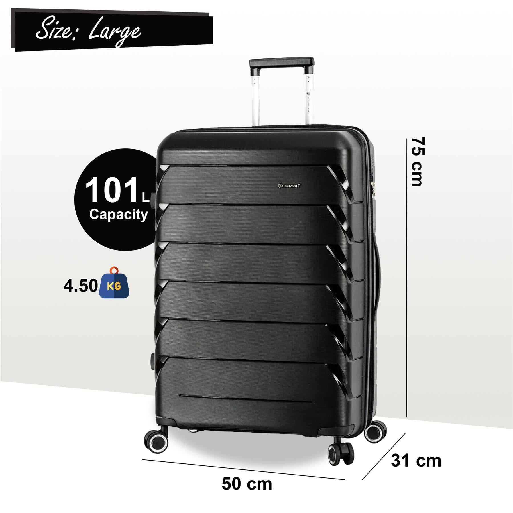 Camden Large Hard Shell Suitcase in Black