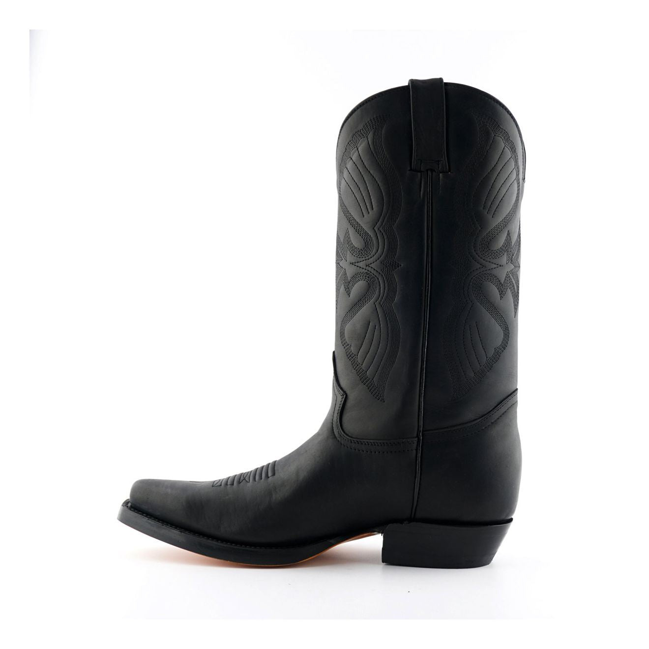 Grinders Mens Black Cowboy Leather Boots- Louisiana