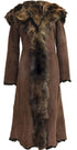 Womens Suede Toscana Sheepskin Hooded Trench Coat-Fribourg - Upperclass Fashions 