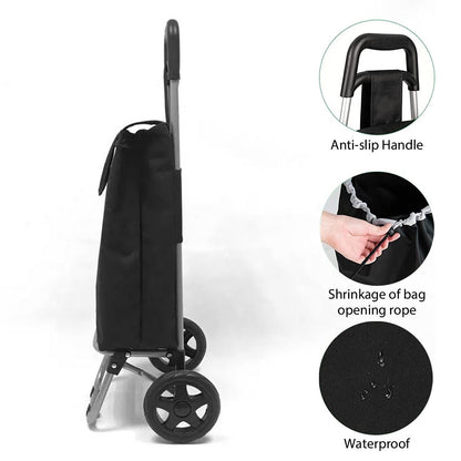 40L Lightweight Shopping Trolley Wheeled Folding Durable Cart Strong Bag Grocery