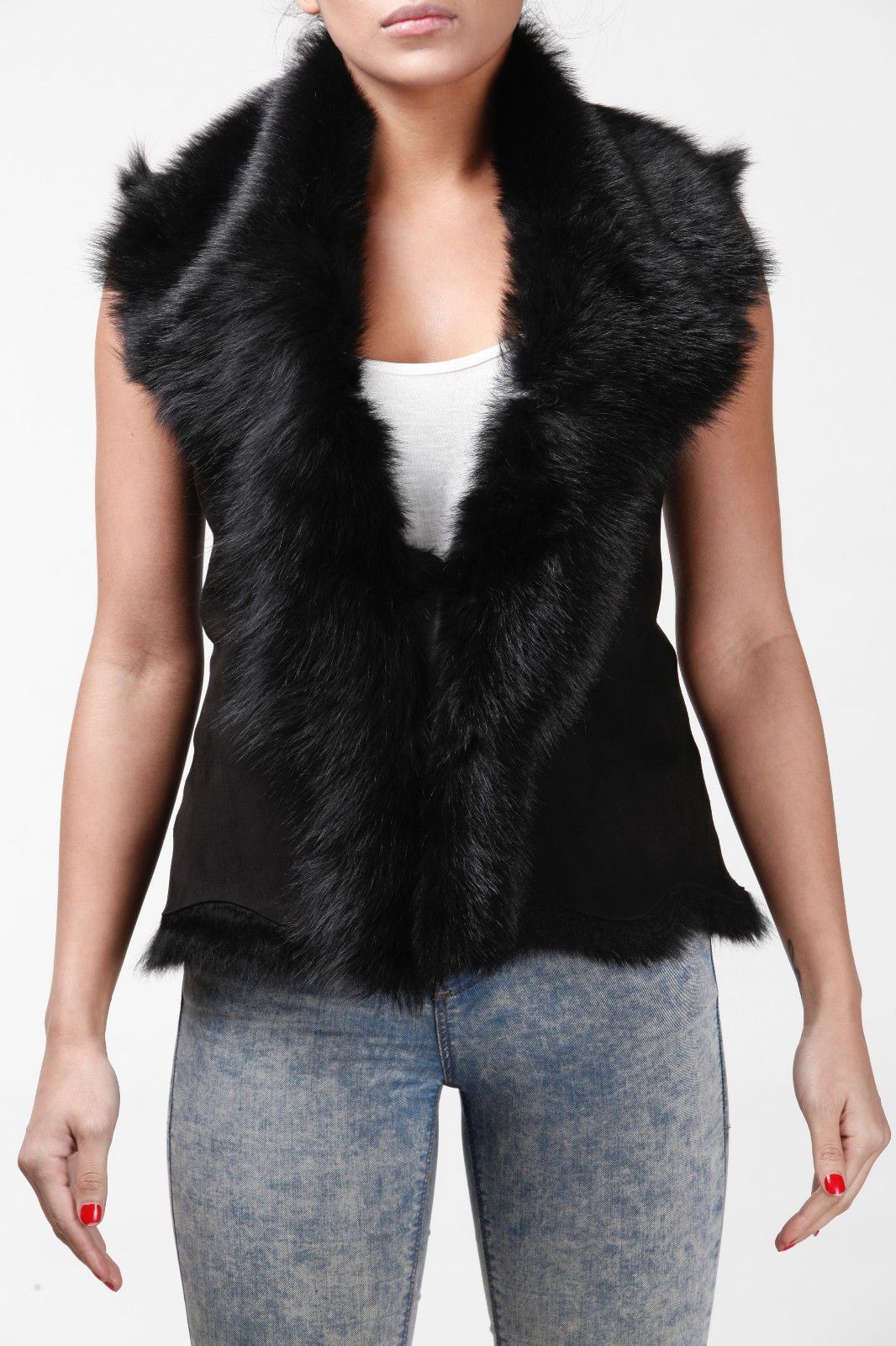 Womens Warmer Toscana Sheepskin Short Gilet-Seaham