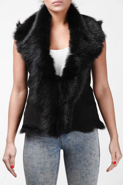 Womens Warmer Toscana Sheepskin Short Gilet-Seaham