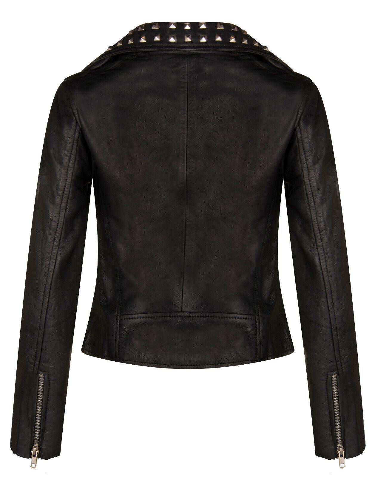 Womens Stud Goth Biker Leather Jacket-St. Albans – Upperclass Fashions