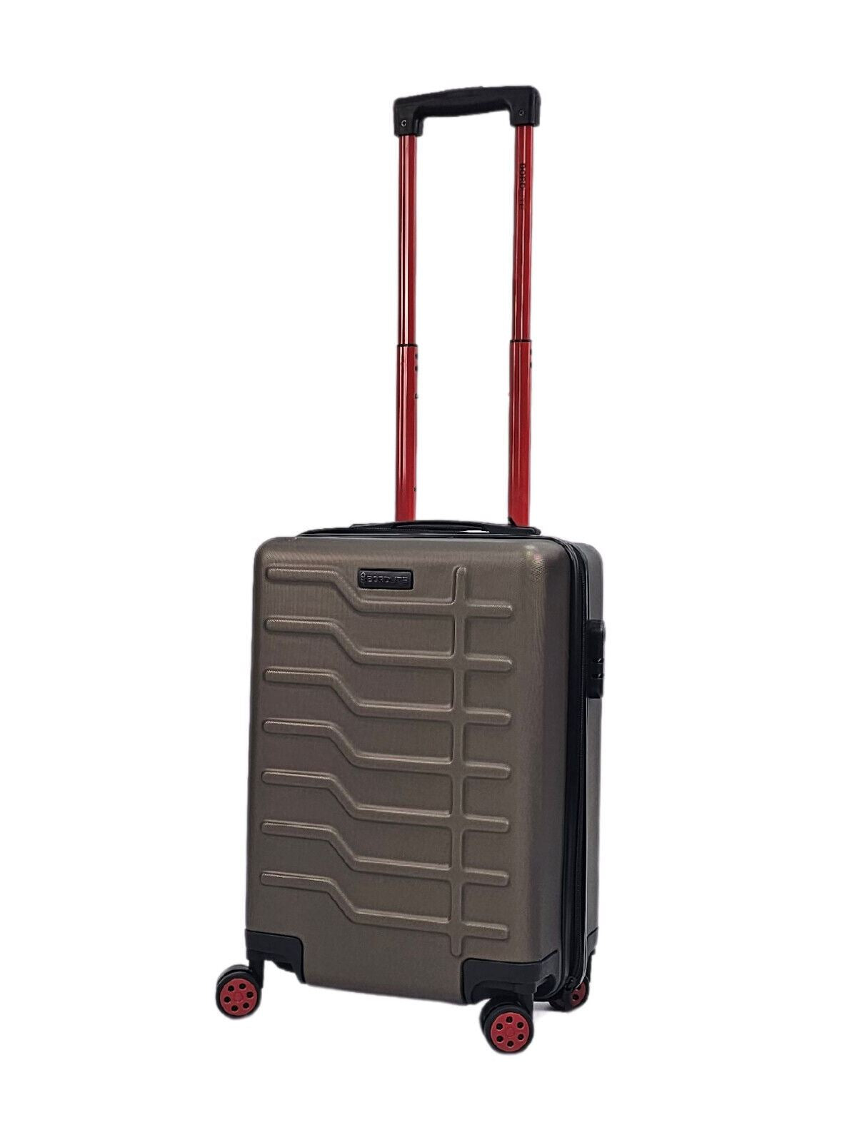Grey Hard Shell Classic Suitcase Set 8 Wheel Cabin Luggage Case Holiday Travel