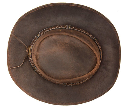 Cowboy Aussie Real Leather Hat Australian Brown Western Outback Bush Hat