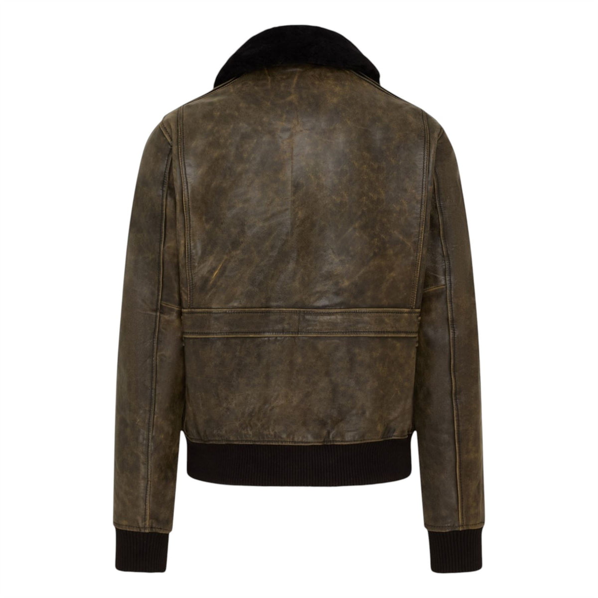 Mens Leather Aviator Bomber Jacket - Lunar
