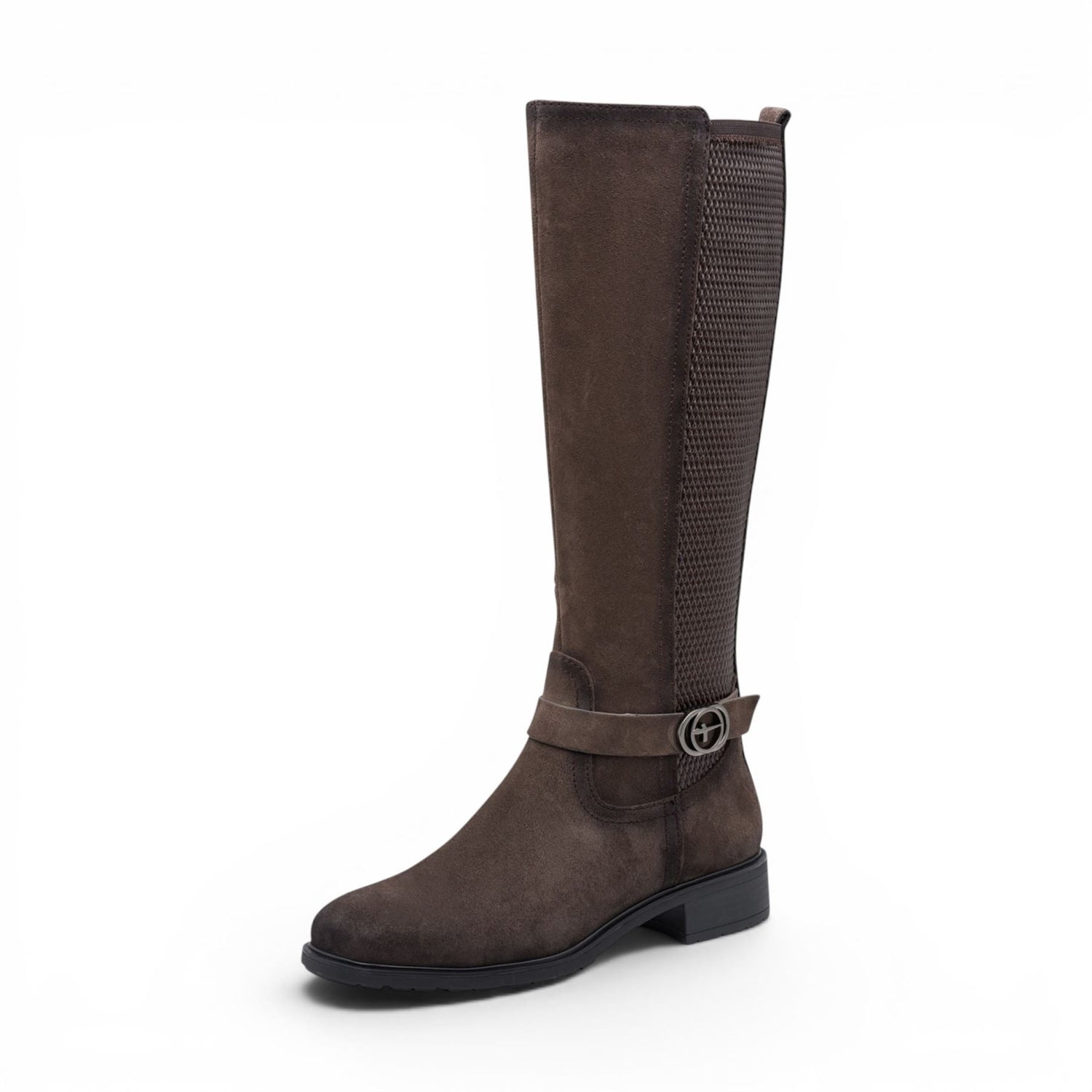 Tamaris Womens Taupe Leather Knee-High Long Riding Boots - 25618-43