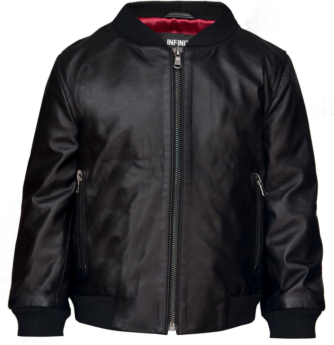 Kids Unisex Varsity Baseball Leather Bomber Black Jacket (1-13Years)