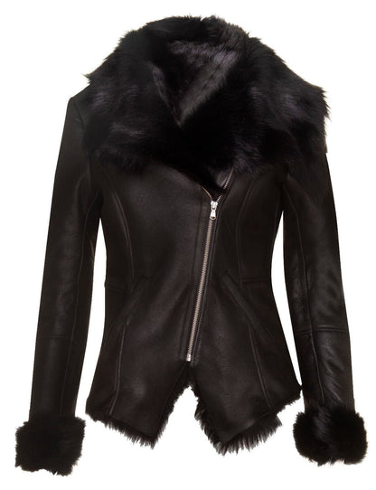 Womens Toscana Sheepskin Leather Jacket-Redcar