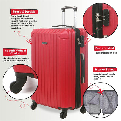 Corowa Medium Hard Shell Suitcase in Red