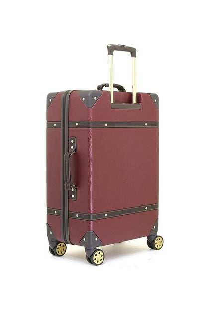 Hard Shell Burgundy Luggage Suitcase Set Trunk Cabin Travel Bags - Upperclass Fashions 